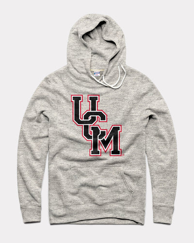 Athletic Grey Central Missouri Mules UCM Monogram Block Vintage Hoodie Sweatshirt