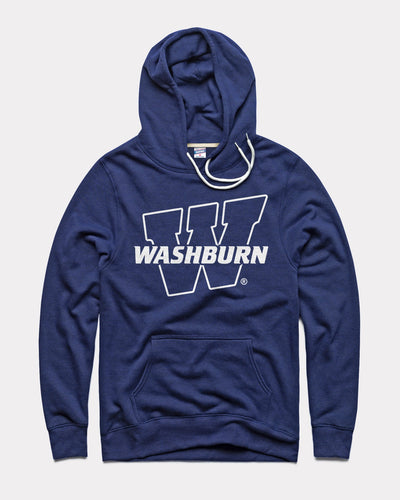 Navy Washburn Ichabods Block W Vintage Hoodie Sweatshirt