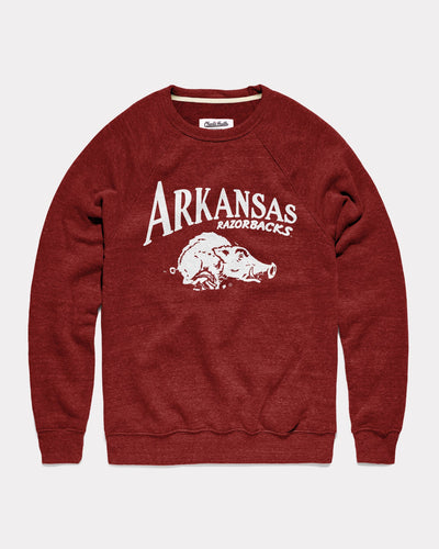 Cardinal Arkansas Razorbacks Pennant Vintage Crewneck Sweatshirt