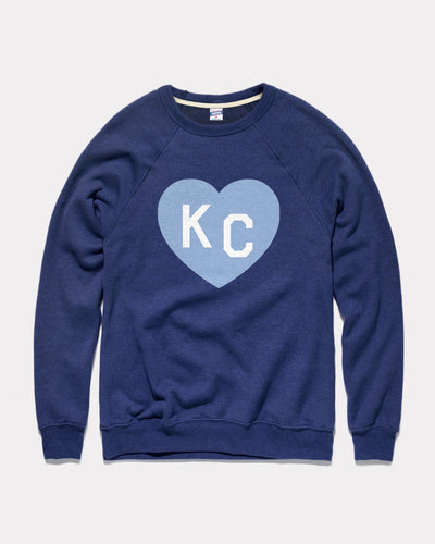 Navy and Light Blue KC Heart Vintage Crewneck Sweatshirt