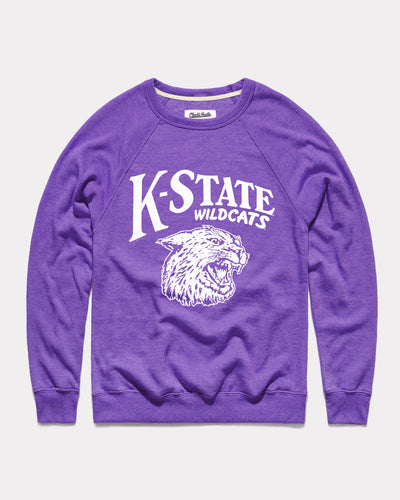 Purple K-State Wildcats Pennant Vintage Crewneck