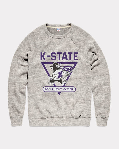 Athletic Grey K-State Victory Wildcats Crewneck Sweatshirt
