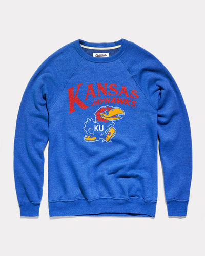 Royal Blue Kansas Jayhawks Pennant Vintage Crewneck Sweatshirt