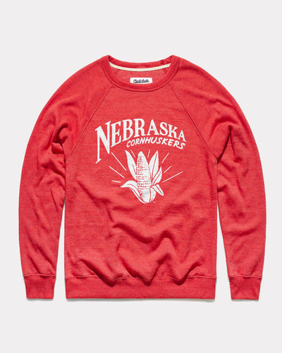 Red University Of Nebraska Cornhuskers Pennant Vintage Crewneck Sweatshirt