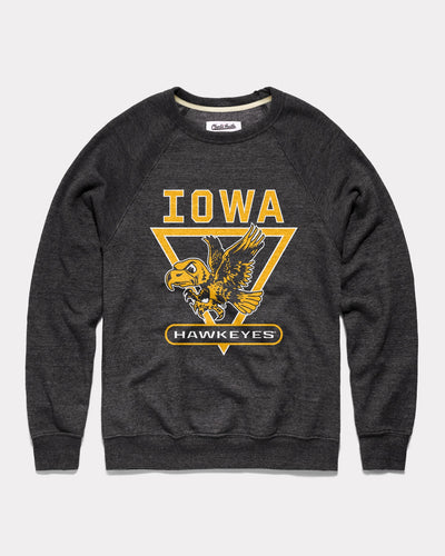 Iowa Hawkeyes Victory Hawkeye Black Vintage Crewneck