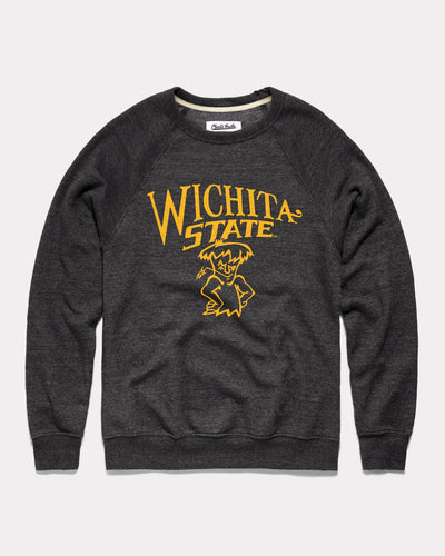 Wichita State Pennant Black Vintage Crewneck