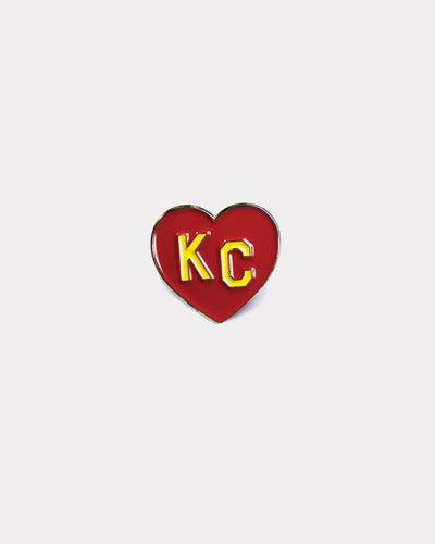Red & Yellow KC Heart Enamel Lapel Pin