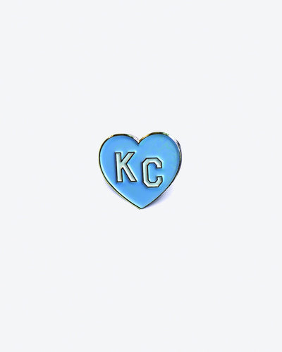 Light Blue KC Heart Enamel Lapel Pin