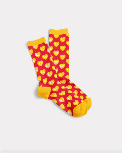Charlie Hustle Unisex Red & Gold KC Heart Socks