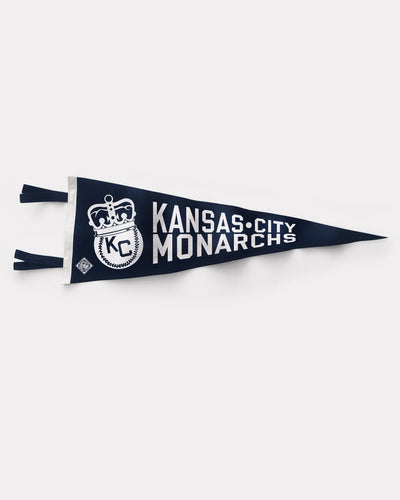 Navy Kansas City Monarchs KC Crown Vintage Pennant