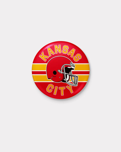 Red Kansas City Football Arrowhead Button